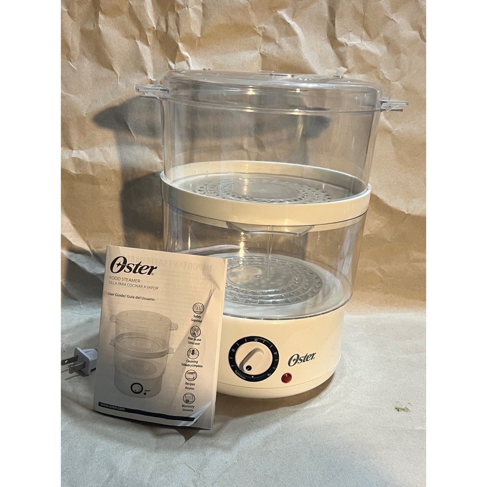 Oster 5-Quart Food Steamer White 2-Tier Electric 60-Minute Timer 5711
